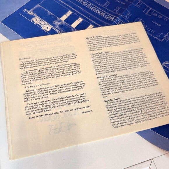 Vintage How To Host A Murder Dinner Mystery Game Last Train From Paris 1986 - Picture 9 of 16